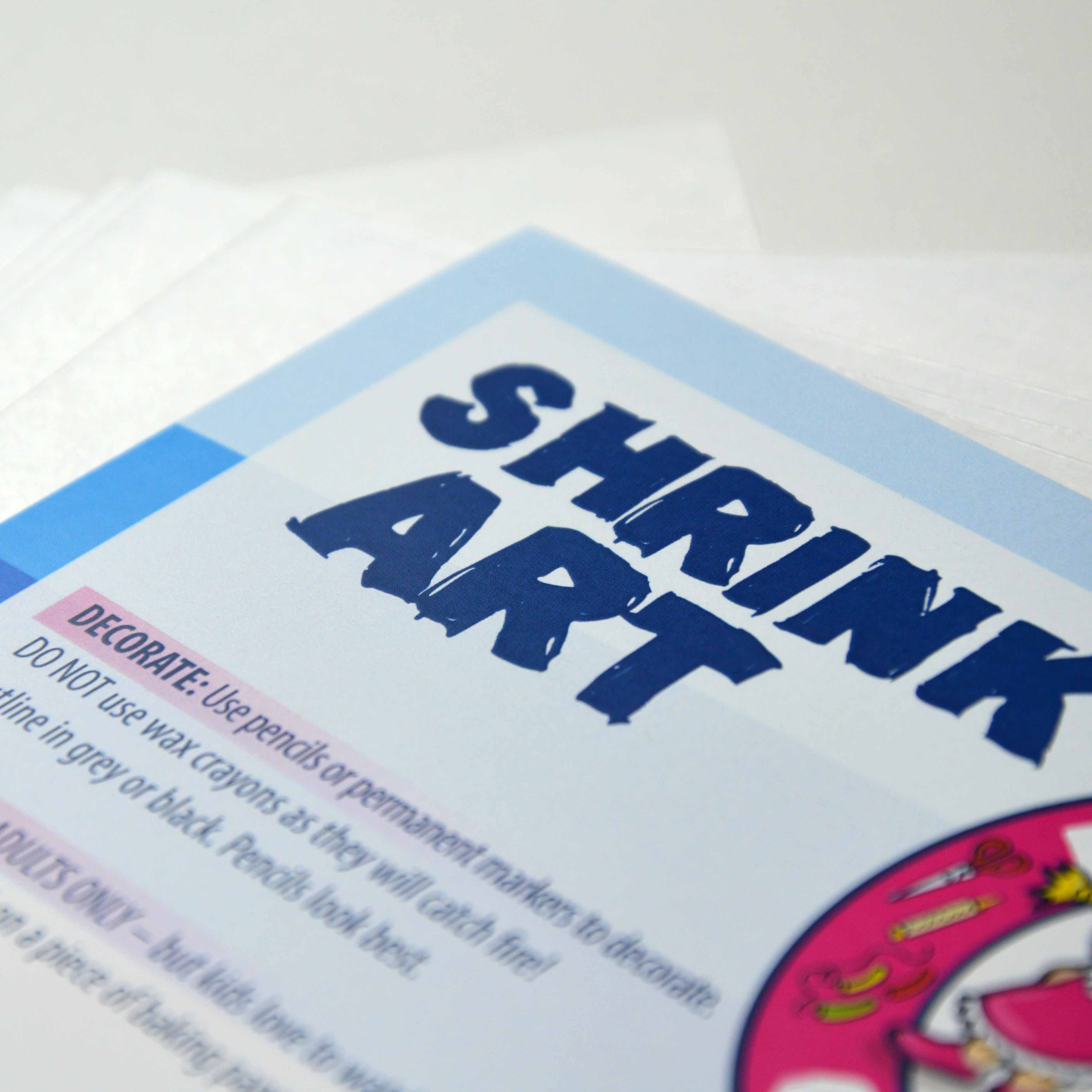 Shrink Art Art-WZ623 Shrinkles Originales, Keycraft WZ623 50 Hojas Paquete Aula Color Blanco 