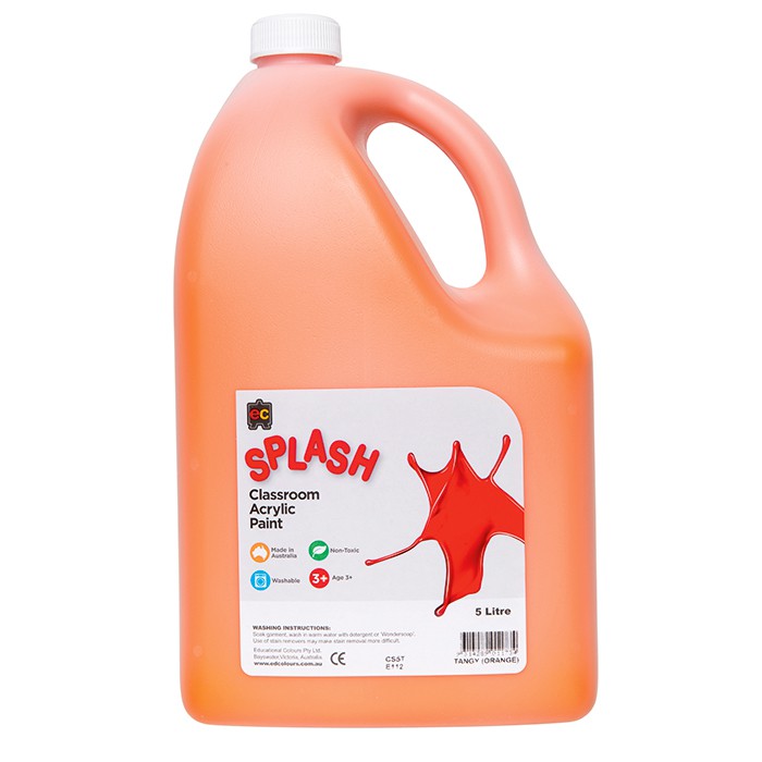 Splash Classroom Acrylic Paint 5L Orange