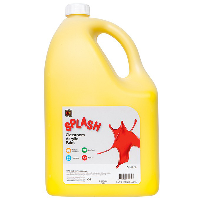 Splash Classroom Acrylic Paint 5L Sunshine (Yellow)
