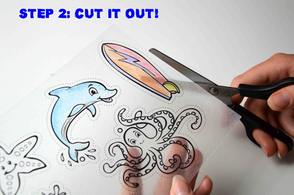 Step 2: Cut out the shrink art with craft scissors
