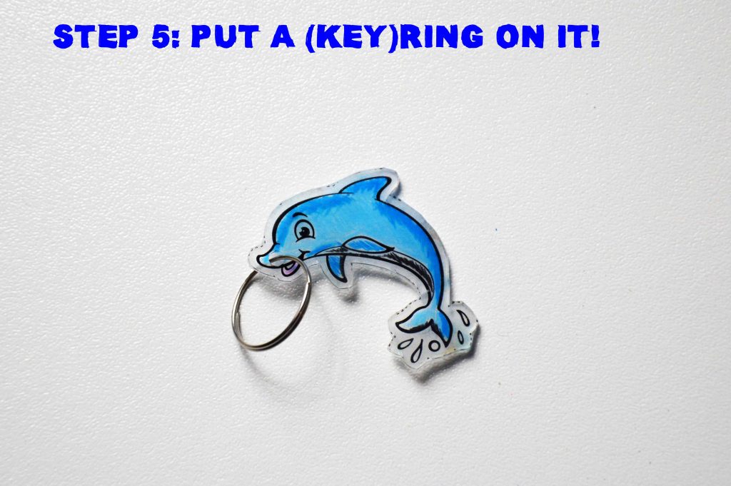 Step 5 - Put a keyring on your finished shrinky