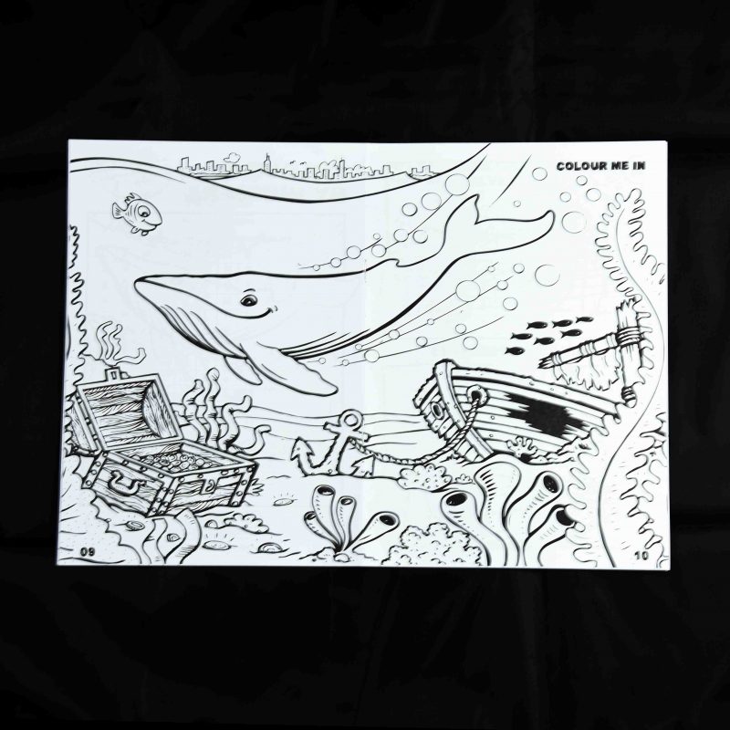 Whale of an Activity Book Centre page Humpback Whale for colouring in fun
