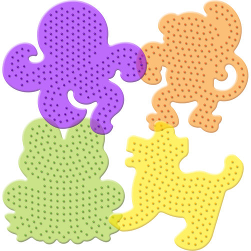Pack of 4 animal pegboards