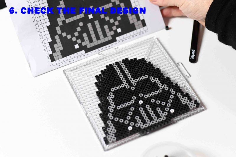 6. Check the final Perler design against the pattern