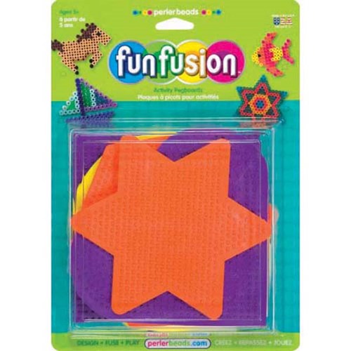 Pack of square, heart, hexagon, star and circle shaped pegboards.
