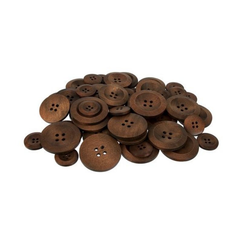 Wooden Buttons Assorted sizes 50 pack