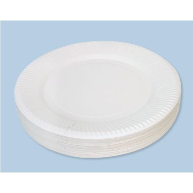 paper craft plates white stack 50 pack