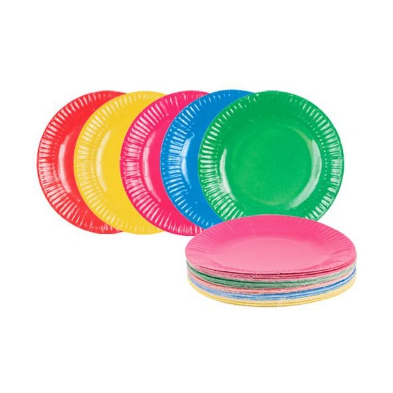 paper plates assorted COLOURS 23CM glossy craft plates