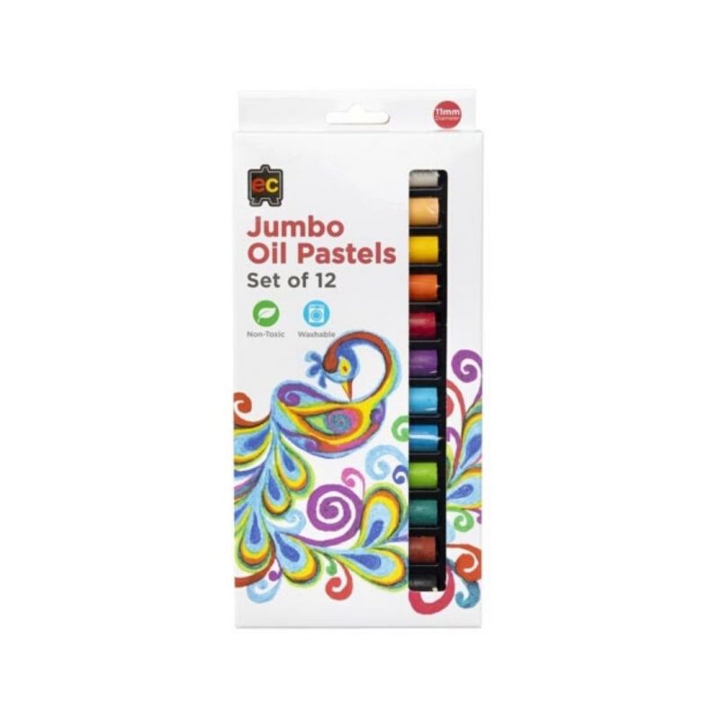 Jumbo Oil Pastels Set of 12 are superior quality, non toxic and rich in colour.