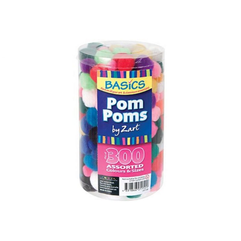 Basics Pom Poms 300s Pack assorted Colours Pack