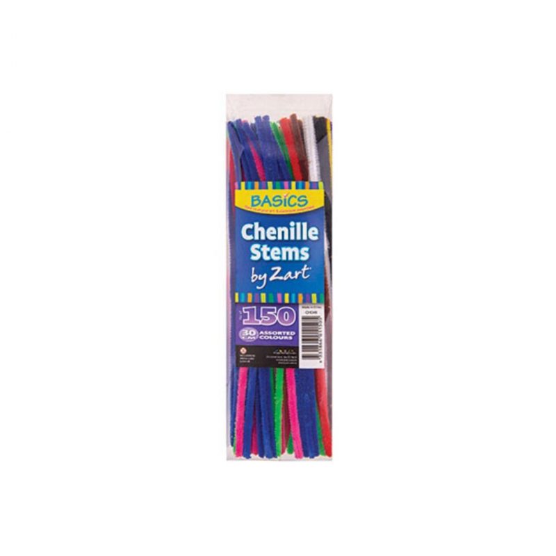 Chenille Stems Assorted Colours Pack of 150