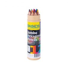 Environmentally friendly Basics Jumbo Hex Colour Pencils FSC certified