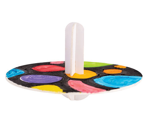 Cardboard Spinning Top with paint