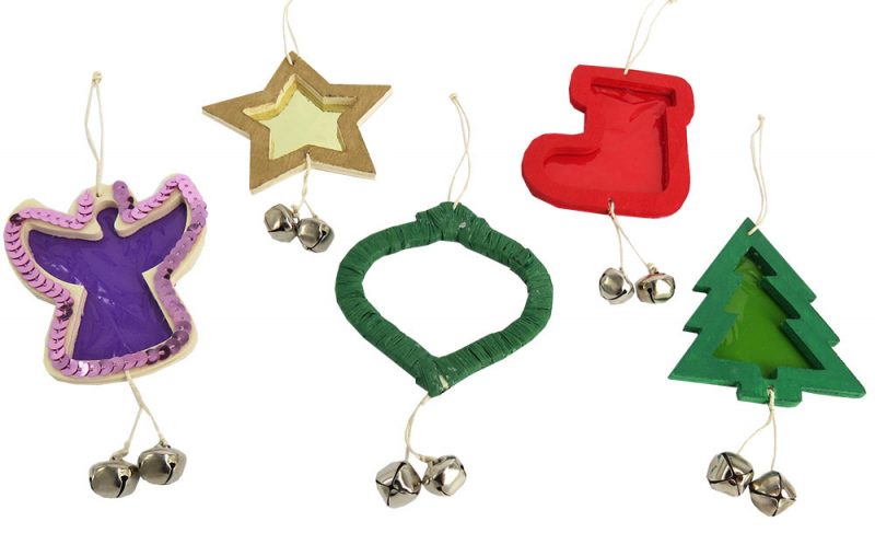 WSX5013 Wooden Christmas Shapes with Bells
