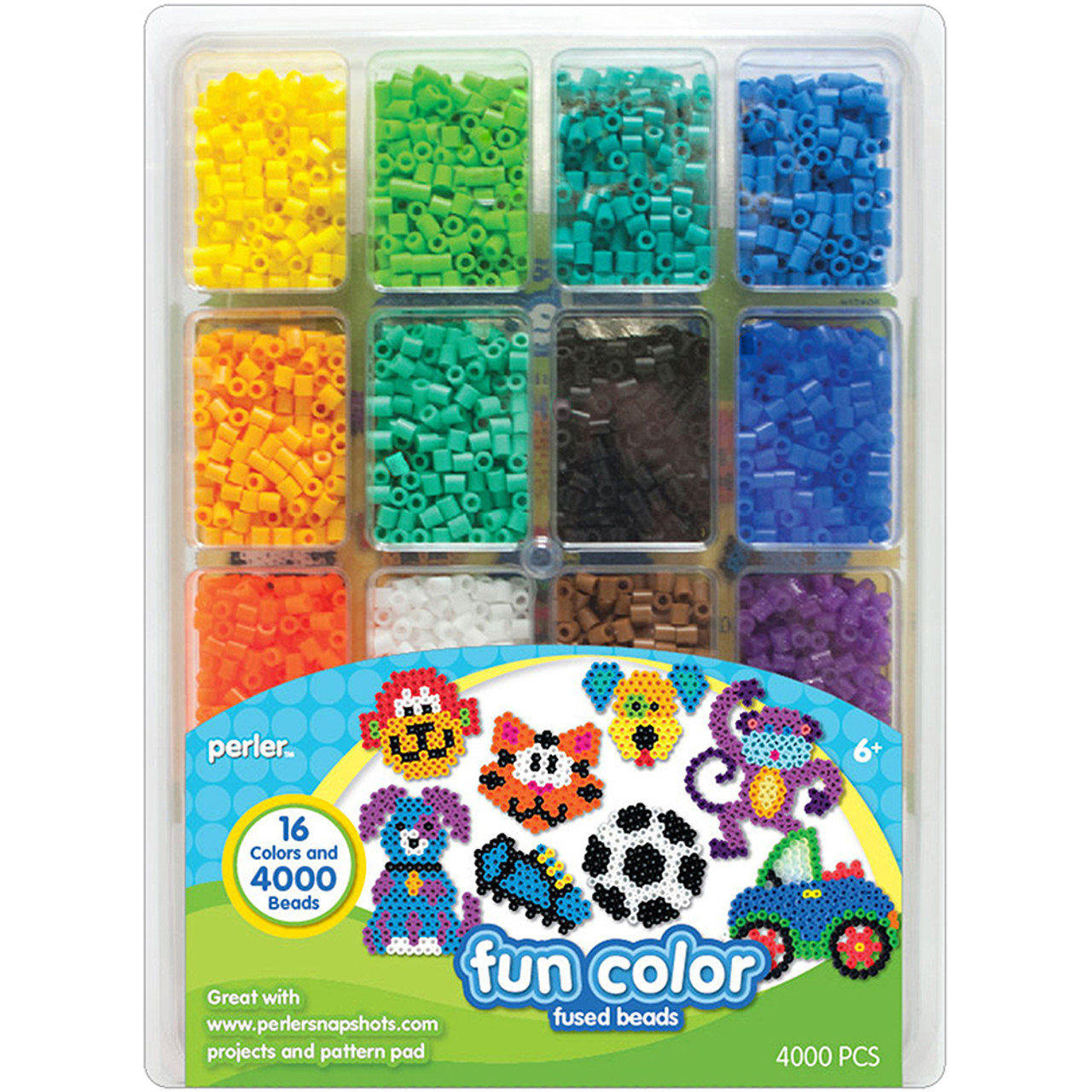 8,000pc Fuse Bead Super Kit - Presorted 12 Colors, Tweezers, Peg Boards,  Ironing Paper, Case - Works with Perler Beads- Great Gift, Pixel Art Project