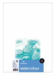 A4 Water colour paper Pack of 25 by Canson, use with watercolour pencils, paints, pastels, pen and ink