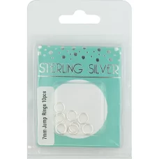Jump Rings Jewellery Findings, 7mm in size, pack of 10