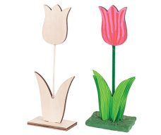 Wooden Tulip Flowers for collage